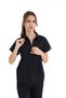 One Top Side Pocket Hidden Zipper Polo Neck Doctor/Nurse Surgical Jersey Black |   Brlmedinilya - 6