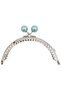 Angel Bag Accessory 10.5 cm Silver Metal Water Green Bulk Oval Wallet Clip Bag Bursu Model 2