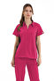 Single Top Side Pocket Hidden Zipper Polo Collar Doctor/Nurse Surgical Uniform Pomegranate BRLMEDINILLA - 5