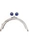 Angel Bag Accessory 10.5 cm Silver Metal Navy Blue Bulk Oval Wallet Clip Bag Bursu Model 2
