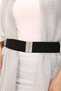 Women's Belt with Lock Silver Buckle Elastic Belt, Coat Belt, Shirt Belt, Dress Belt