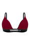 Women'S, Elastic Triangle Bra, Single, Bordo - 2