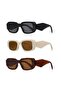 Set of 3 Unisex Black Brown Cream Uv400 Sunglasses