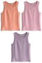 Girls' Cotton Slip & Singlet, Bottom-Top, 3 Pairs of Sets, Sweat-Absorbent and Breathable - 8