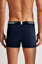 Men'S, Special Pouch Cotton Boxers, Novelty Boxers with Special Pouch Design, Single, Navy Blue - 4