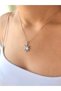 Women's Stainless Steel Silver - Gold Color Opal Stone Polar Star Necklace - 4