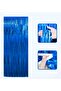 Metalized Background Curtain Wall Curtain Navy Blue Color - 4