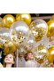 5Pcs Gold Pearlescent Metallic Transparent Balloon - 3