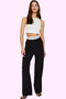 Women Fashion Wide Leg High Waist Palazzo Pants Woven Fabric Daily Use - 3