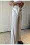 Wide Leg Trousers with Elastic Waist - Stone - 3