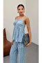 13962 - Textured Strap Top and Wide Leg Pants Set