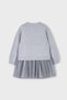 Girl's Sequin Embroidered Skirt Tulle Knitwear Dress - Gray - 3