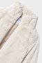 Girl's Stand Collar Plush Coat - Beige - 3