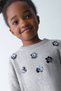 Girl's Sequin Embroidered Skirt Tulle Knitwear Dress - Gray - 5