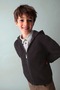 Boy's Hooded Zippered Knitwear Cardigan - Anthracite - 4