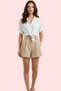 Women's Fashion High Waist Wide Leg Gabardine Shorts Cotton Daily Use Summer Shorts
