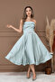Satin Back Strap Detail Midi Dress - Mint Green - 5