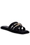 Women Horsebit Embellished Flats in Black - 2