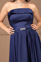 Satin Back Strap Detail Midi Dress - Dark Blue - 2
