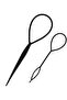 Hair Tail Braiding Tool Ponytail Holder Plastic Hook Black 2pcs - 2