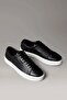 Men's Comfortable Flat Sole Low-Top Breathable Black Sneaker with External Surface Design - 4