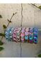 Turquoise Color, Purple Reflective Crystal Stone, Elastic, Baguette Model Bracelet - 2