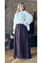 Women's Lined Chiffon Skirt with Ruffle Look and Misinal Hem - 6