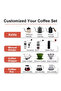 Portable Pour Over Coffee Maker Travel Kit with Carrying Case, Manual Grinder, Glass Server, Black - 8