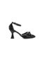 Amore Women's Stone Detailed Ankle Strap Bow Heeled Evening Dress Shoes 7 cm - 4