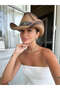 Western Style Straw Cowboy Hat – Metal Buckle and Patterned Ribbon