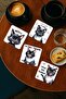 Cat Themed Funny Verbal Wooden Square Coasters Set of 4, Modern Coffee & Tea Presentation Coasters - 2
