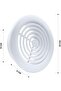 Circular Air Grille Diffuser, White, Round Ceiling Register, Adjustable Spiral Design - 8