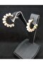 Women's Gold Color Pearl Earrings - 2