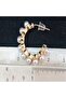 Women's Gold Color Pearl Earrings - 3