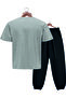 Unisex Men/Women Crew Neck on Attack Eagle Printed Bottom Top Tracksuit Suit - 5