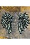 Bead Pul Sequence Embroidery Angel Wing Sewing Application Accessory 35X17 cm Light Blue