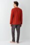 100% Cotton Long Sleeve Cycling Neck Men's Pjamas Suit - 3