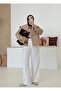 Camel Wide Collar Short Trench Coat - 7530 - 2