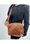 Women's Tan Adjustable Crossbody Strap 4 Compartment Shoulder and Crossbody Bag