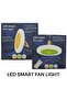 LED Fan Pendant Light, E27 Universal Rotating Lamp, Aromatherapy Compatible, White - 5