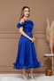 Chiffon Flounce Detailed Midi Dress - Cobalt Blue - 7