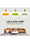 LED Fan Pendant Light, E27 Universal Rotating Lamp, Aromatherapy Compatible, White - 6