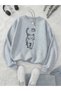Patili Cat Printed Oversize Unisex Women/Men's Circle Neck Sweatshirt