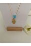 Xuping Fatma Mother's Hand and Evil Eye Beaded Gold Necklace - 4