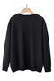 Women's Crew Neck Milano Italy Printed Bottom Top Black Tracksuit Set Oversize Boyfirend - 5