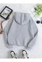 Women's Milan Italian Printed Oversized Women's Hooded Gray Black Tracksuit Set - 6