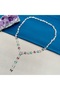 Colorful Stone Y Necklace Adjustable Imported - 4