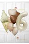 Retro Ice Cream Themed Balloon Set - Retro Ice Cream - Brown Heart Foil Balloon - Cream Number Age