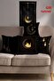Ramadan Themed Black Gold Table Runner and Set of 4 Cushion Covers