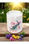 Peacock and Flower Printed 3-Piece Ceramic Ashtray Ash Tray - Birthday Gift for Men Women - 4